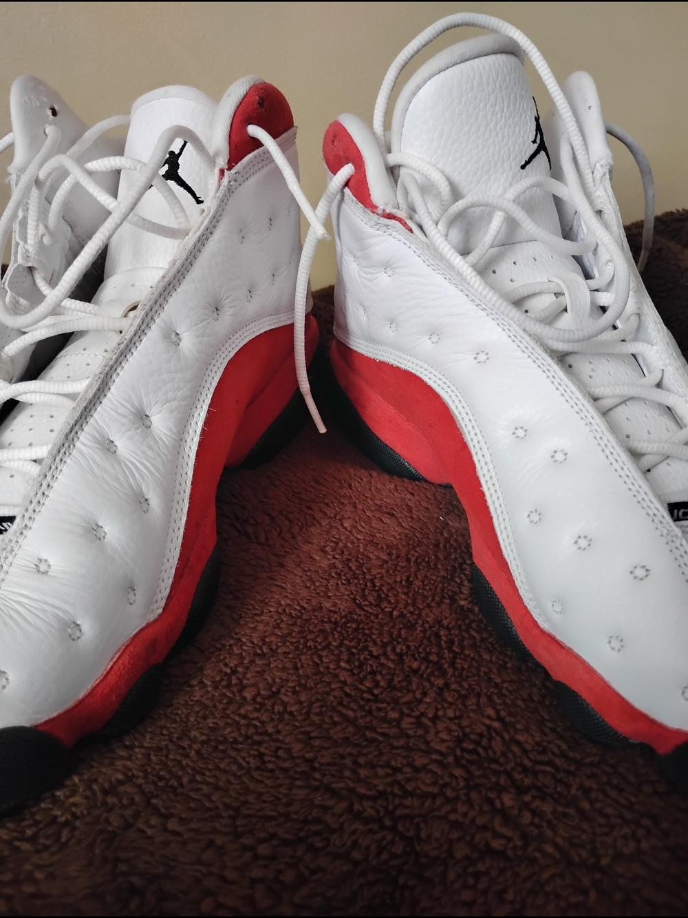 Jordan White High-Top Sneakers with Black Logo - Picture 8 of 12